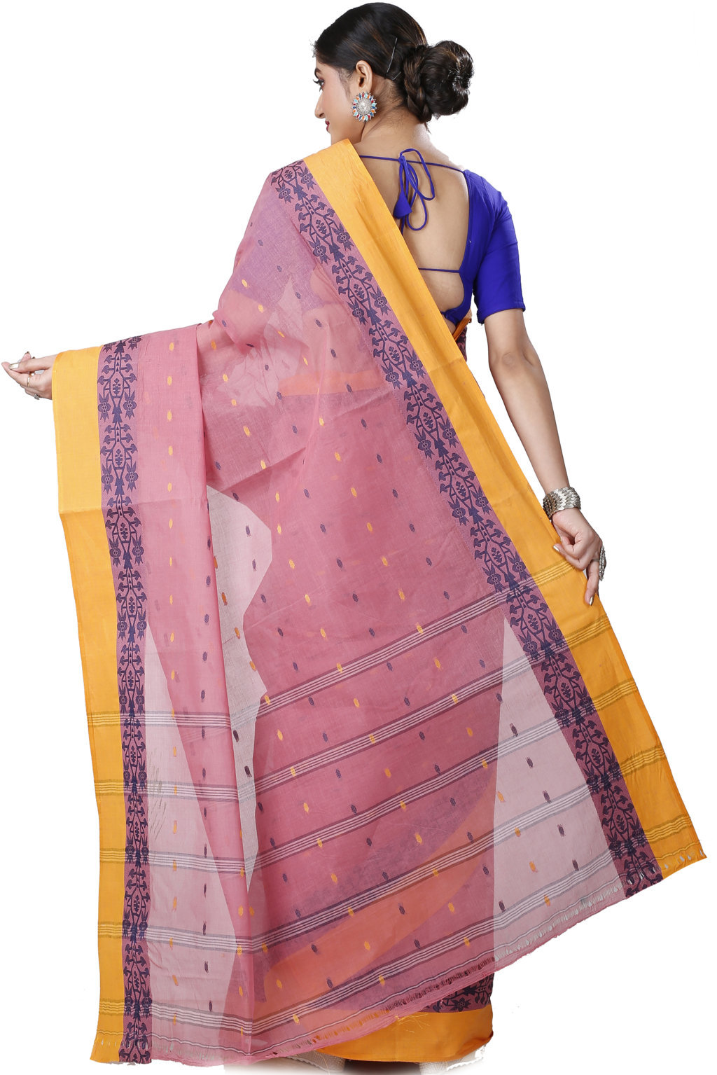 Peach Pure Cotton Apurva Tant Saree (1061)